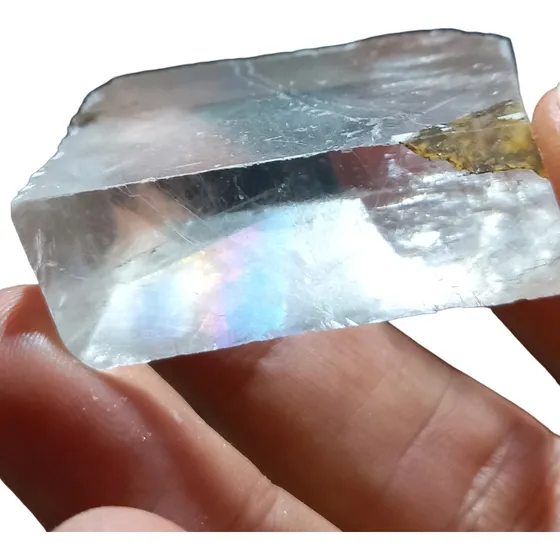 Pedra Calcita Ótica Inclusão Dendrita P/ Colecionador Cod35