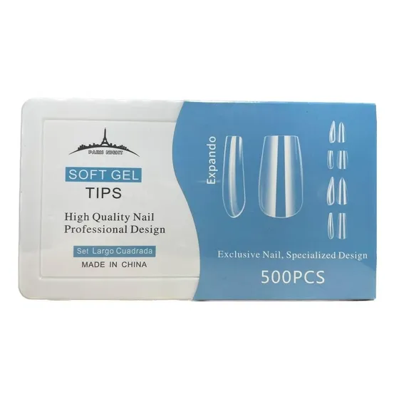 Tips Soft Gel Y Press On Paris Night Xl X500 Unidades