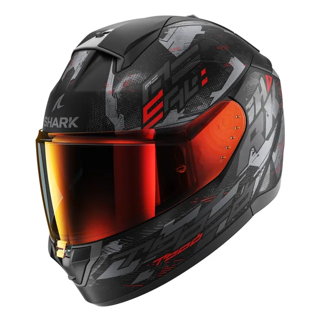 Casco Integral Shark Ridill 2 Molokai Negro Rojo Mate