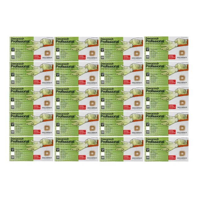 Luvas Descartáveis Latex C/pó 20x C/100 Unidades Descarpack