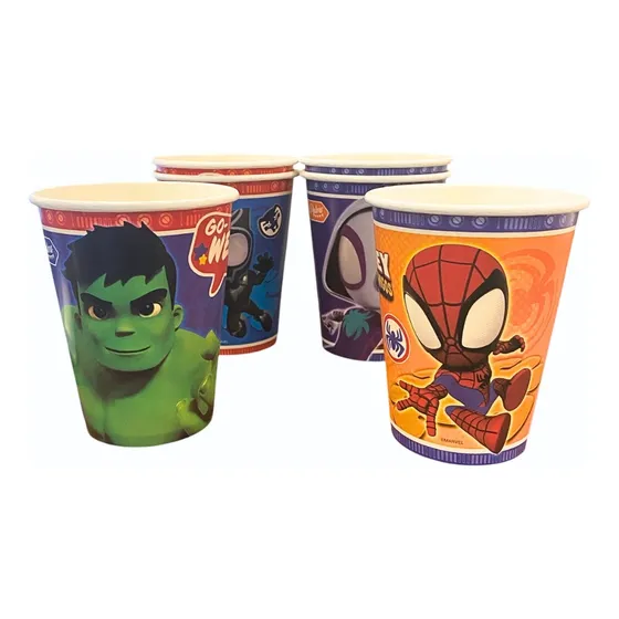 Vasos Cumpleaños Spidey Spiderman X 6 Cotillón Activarte