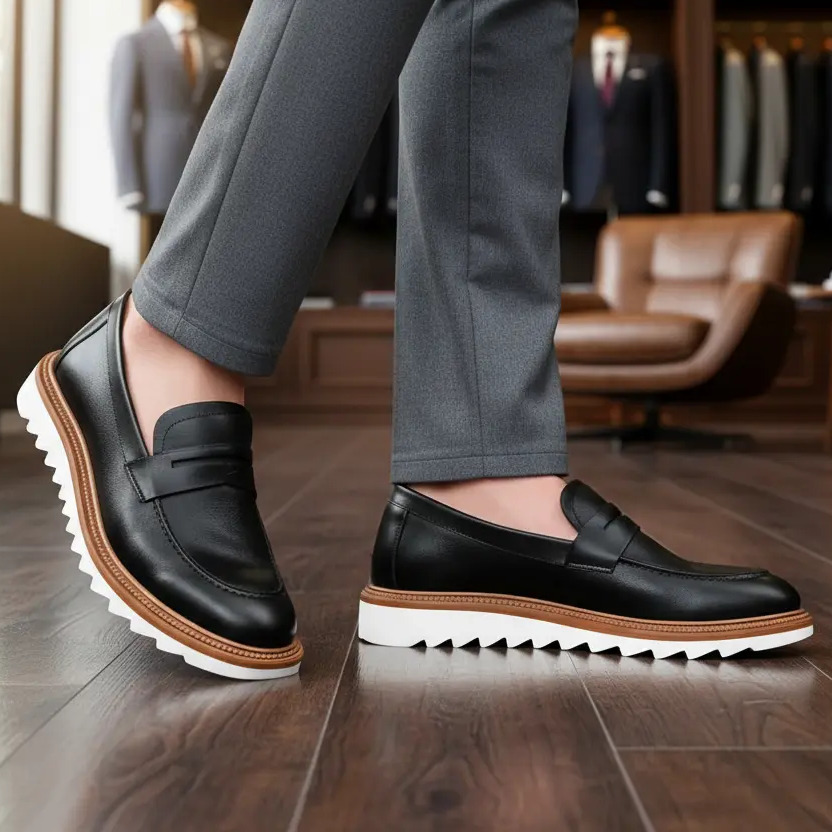 Sapato Mocassim Loafer Gugi Tratorado Conforto Premium Leve