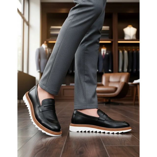 Sapato Mocassim Loafer Gugi Tratorado Conforto Premium Leve