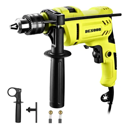 Furadeira De Impacto Profissional 750w Elétrica 13mm Motor De Cobre Com Pega Giratória De 360° E Medidor De Profundidade Desoon
