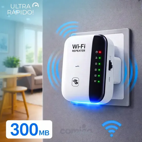 Repetidor De Sinal Wifi Roteador Wireless 2.4ghz Longo Alcance Fácil Instalação Potente 300mbps Comica