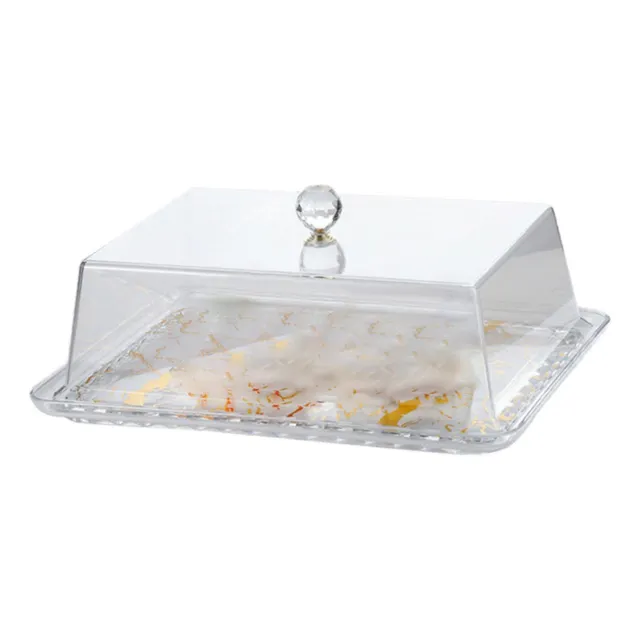 Fa Soporte Para Tartas De Acrílico A Prueba Oro Rectangular