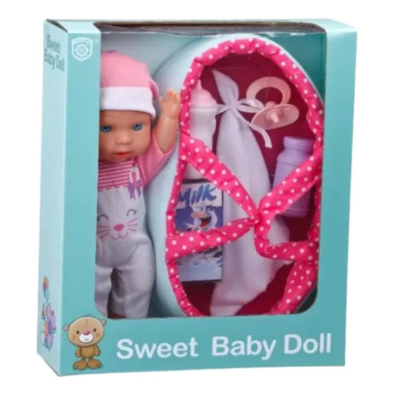 Juguete Muneco Bebe Recien Nacido Con Cuna Sweet Baby