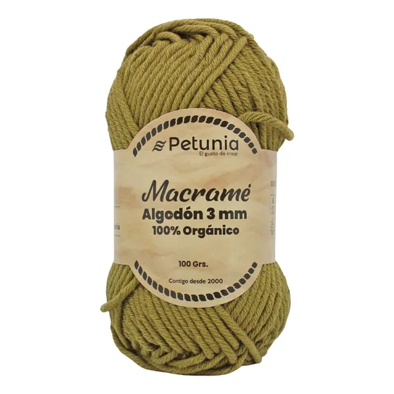 Macrame Algodon 3mm Petunia 100% Orgánico