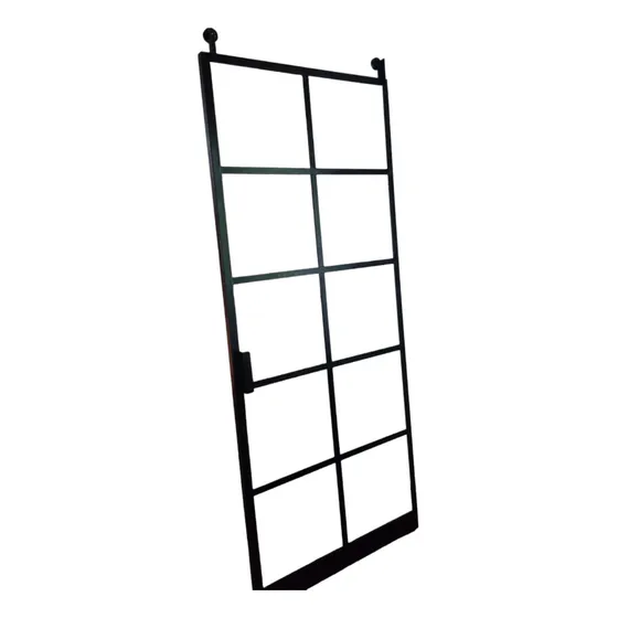 Puerta Corrediza Granero Negro 100x100 Hierro Reversible