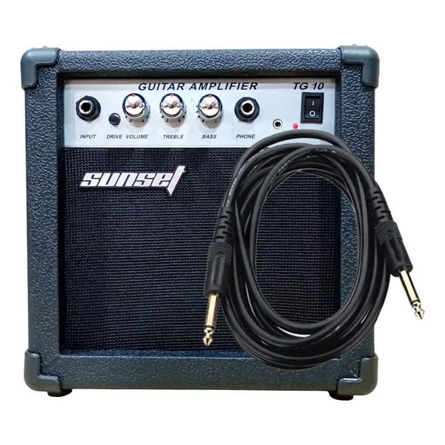 Amplificador Sunset Guitarra Eléctrica 10watts Cable Plug 