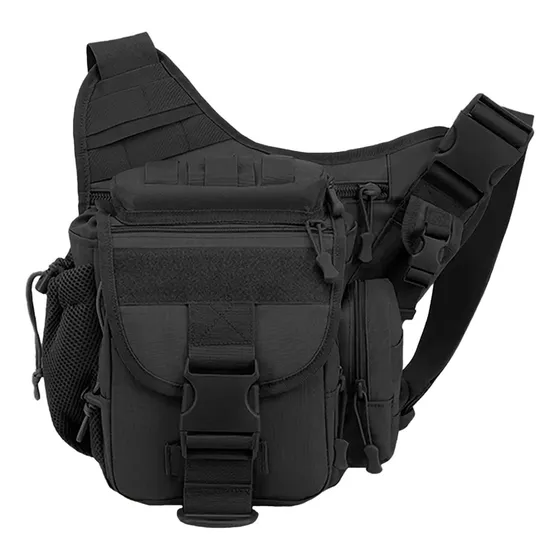 Pechera Cruzada Táctica Riñonera Mariconera Para Hombro Color Negro Diseño De La Tela Liso