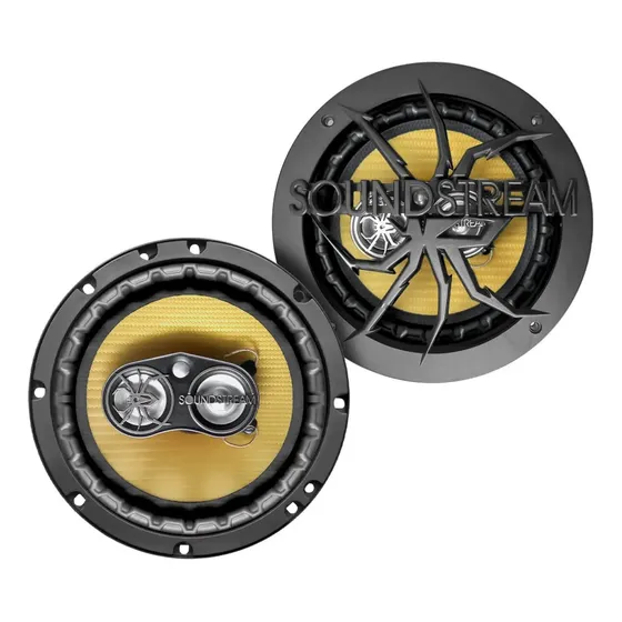 Bocinas Auto 6.5 PuLG Carbono Pro Kevlar 4 Vías Soundstream Color Dorado