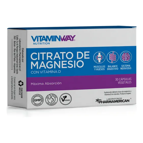 Citrato De Magnesio Con Vitamina D Vitamin Way X 30 Cápsulas Sin sabor