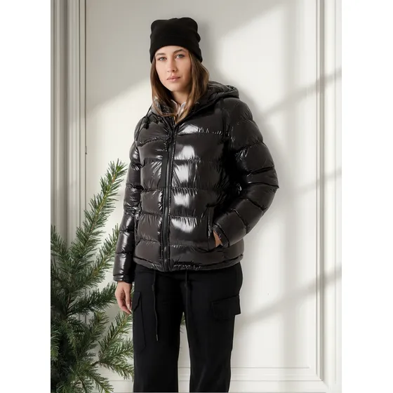 Campera Abrigo Impermeable Glitter Upminorista Mujer