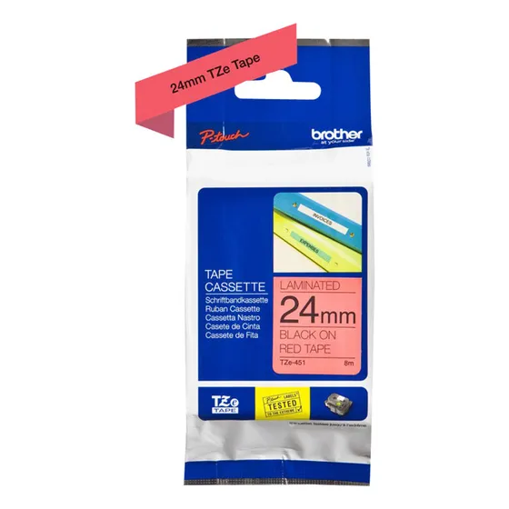 Cinta 24mm Tze 451 Brother Rojo