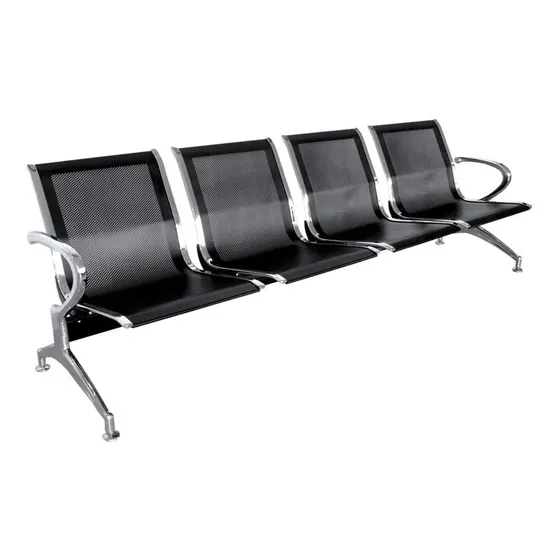 Tandem 4 Asientos - Unico Con Posabrazo - Silla Oficina Color Negro