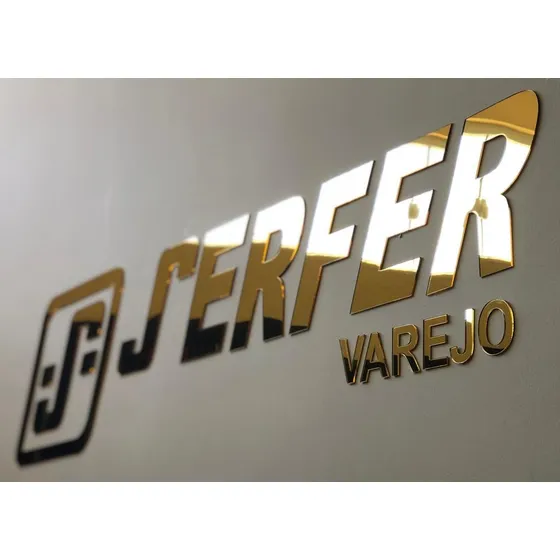 Sua Logotipo De Parede Em Acrílico Espelhado 80cm  