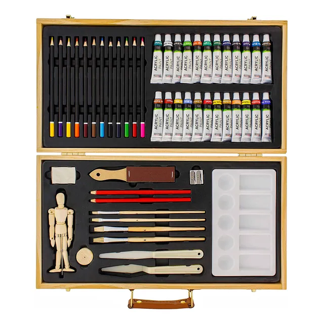 Kit De Pintura Artística U,s Art Supply 50pc Acrílicos Lápiz