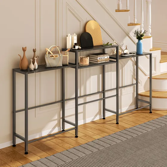 Mesa Consola Moderna Mesa Auxiliar Con 4 Baldas 188*20*90cm