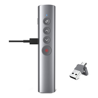 Clicker Powerpoint 2 En 1: Remote Recargable Usb-c Clicker Powerpoint 2 En 1: Remote Recargable Usb-c