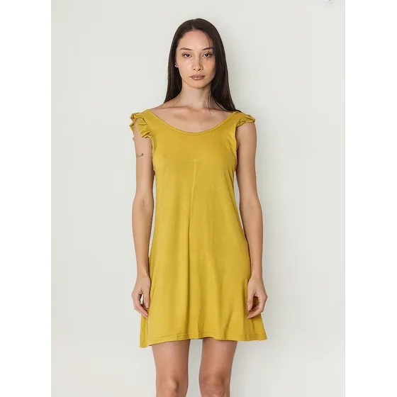 Vestido Onyx Corto Con Volados  Viscosa Lycra Mujer