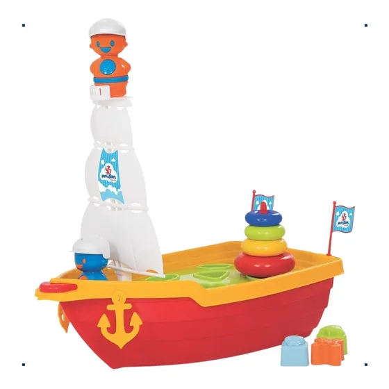 Brinquedo Para Bebe - Mega Barco Didatico 43 Cm