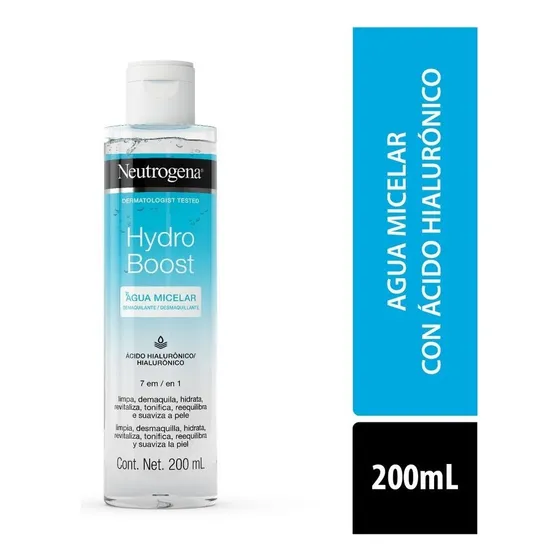 Agua Micelar Desmaquillante Neutrogena Hydro Boost 200 Ml Con Ácido Hialurónico Para Pieles Normales a Secas