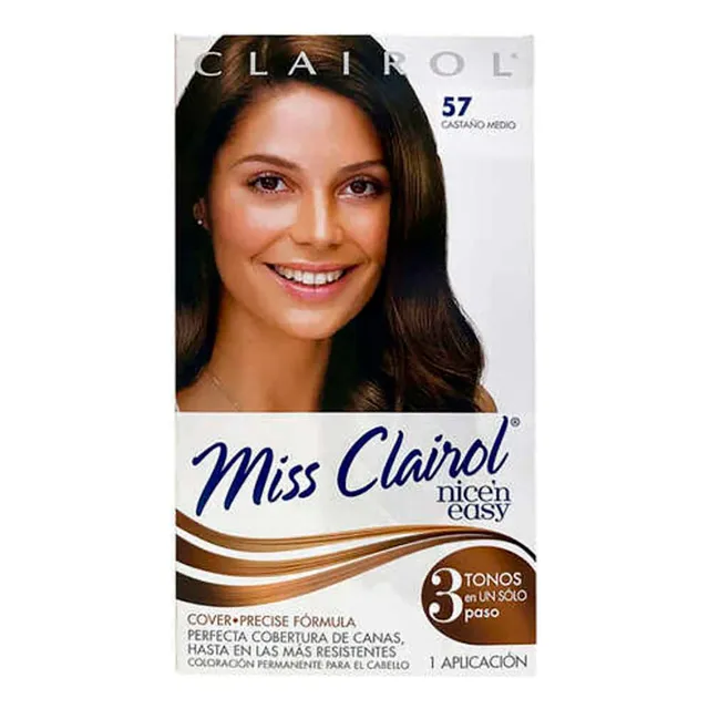 Tinte Permanente Miss Clairol 57 Castaño Medio