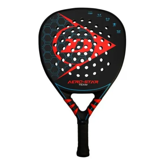 Paleta Padel Dunlop Aero Star Team Carbono 12k Profesional Color Negro/Rojo