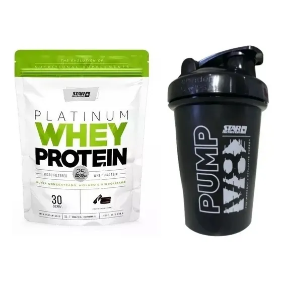 Whey Protein 2lbs Doypack Star Nutrition V/sabores + Vaso V8