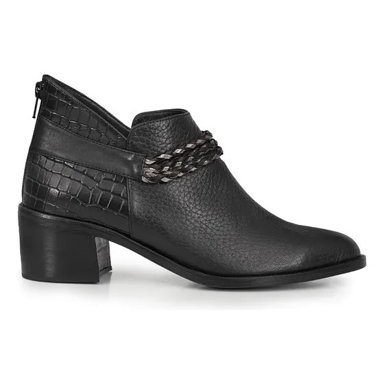 Bota Vestir Mujer Cuero Zapato Botineta Taco Briganti Cierre