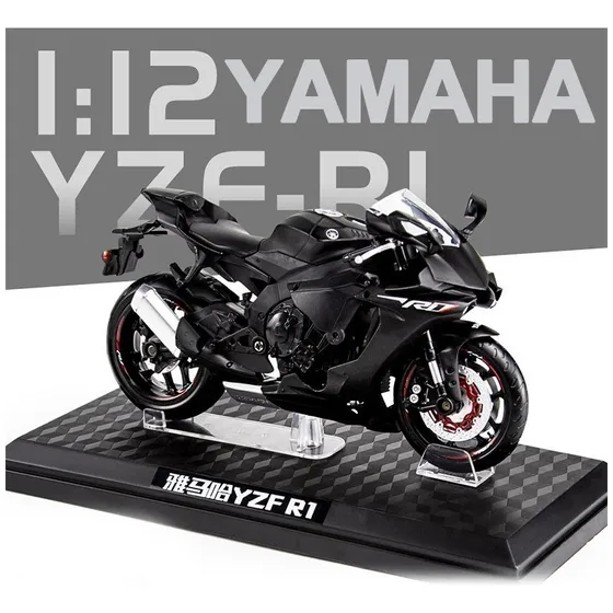 Negro Moto De Colección Yamaha Yzf R1 Escala 1:12