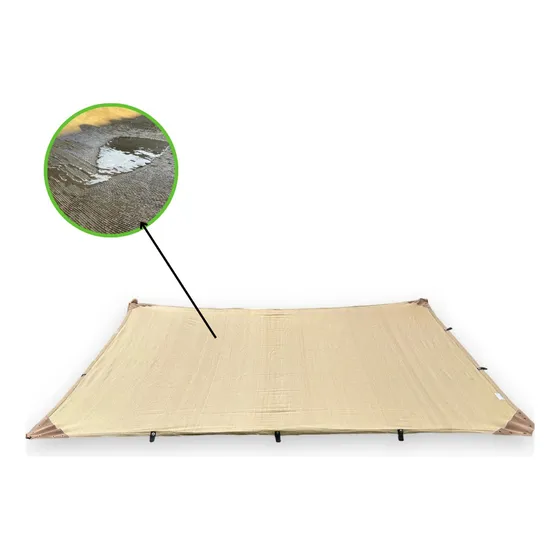 Malla Sombra Impermeable 2x2 M 90% Beige Raschel Reforzada
