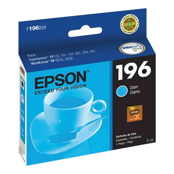 Cartucho Epson T196 Cyan Para Xp-401/411 7ml T196220-al /vc