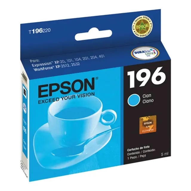 Cartucho Epson T196 Cyan Para Xp-401/411 7ml T196220-al /vc
