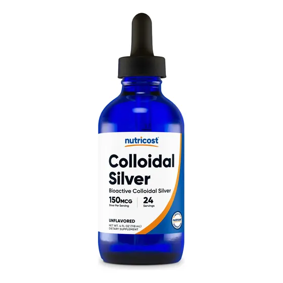 Suplemento Nutricost De Plata Coloidal 120 Ml 150 Mcg