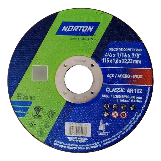 Disco Corte 115x1,6mm Norton Classic X25u