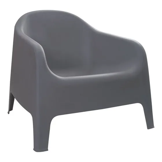 Sillón Reposera Exterior De Jardin Plástico Skarpo Color Gris