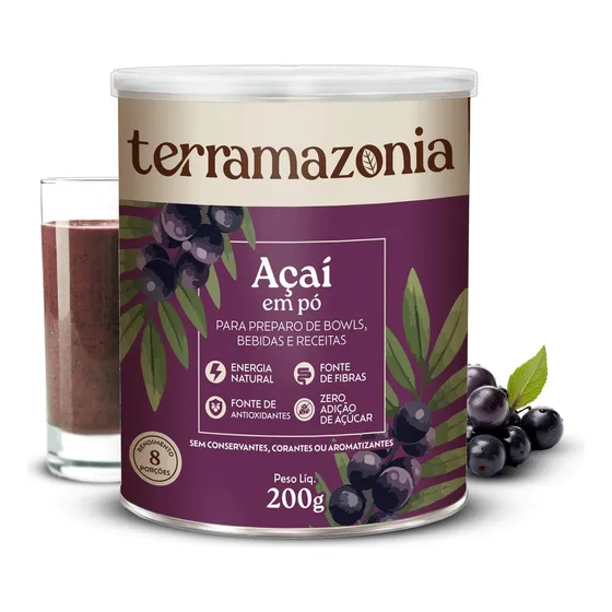Açaí Em Pó 200g - Superfood em pó da Amazônia