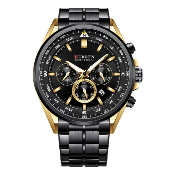 Reloj Curren 8399 Hombre Cuarzo Negro Cronografo