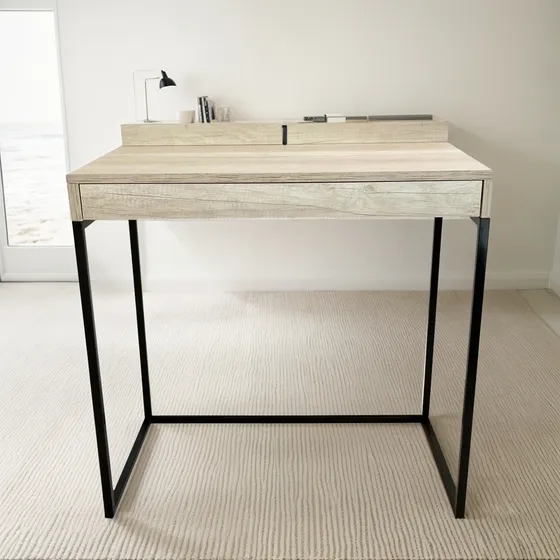 Escritorio Home Office Hierro Y Melamina 1 Cajón 80cm /c