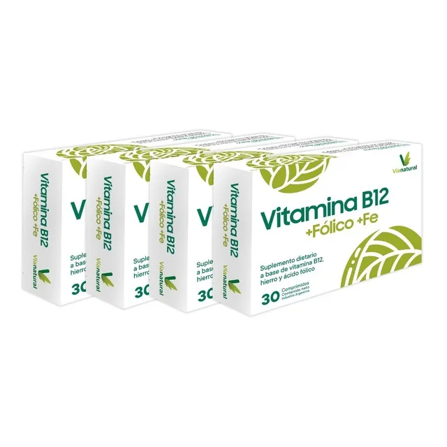 Vitamina B12 Vegana, Hierro, Ácido Fólico, Anemia X 4 Meses