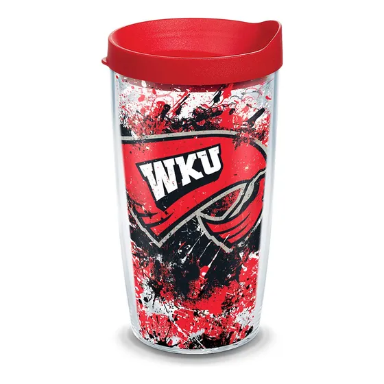 Vaso Salpicadura Envoltura Tapa Roja 16 Onza Transparente