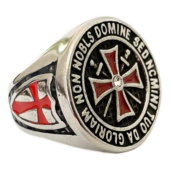 Anillo Caballeros Templarios Cruz Casual Acero Inoxidable