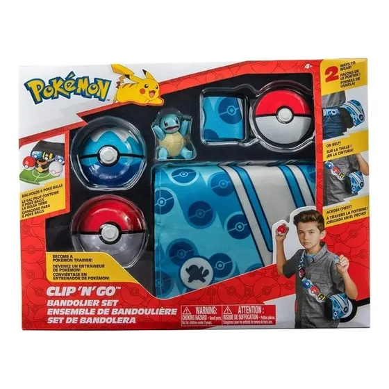 Pokemon Squirtle Set De Pokebolas Y Morral Clip N Go