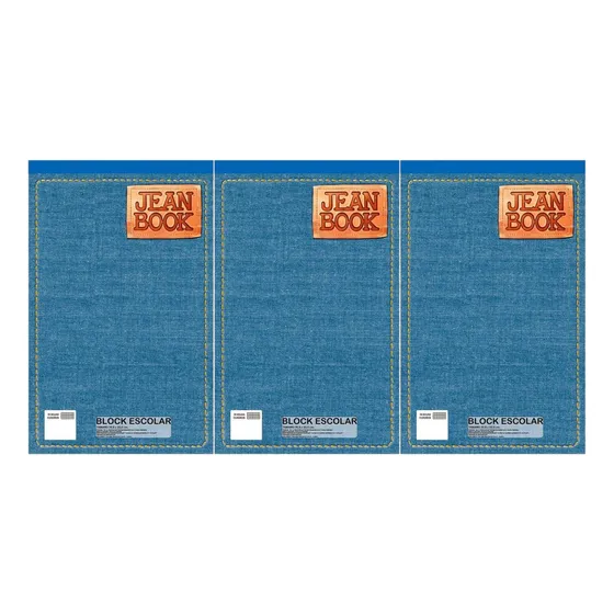 Block Bond Oficio Cuadriculado 70h Jean Norma Cant: 3 Blocks Color Blanco