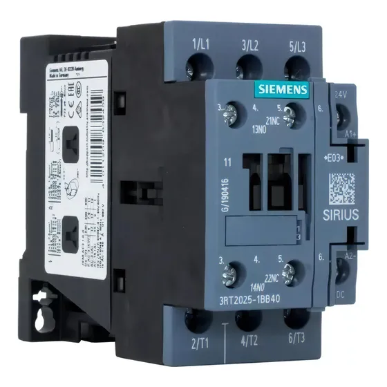 Contator Siemens 3rt2025-1bb40 17a 400v 7,5kw 1no 1nc