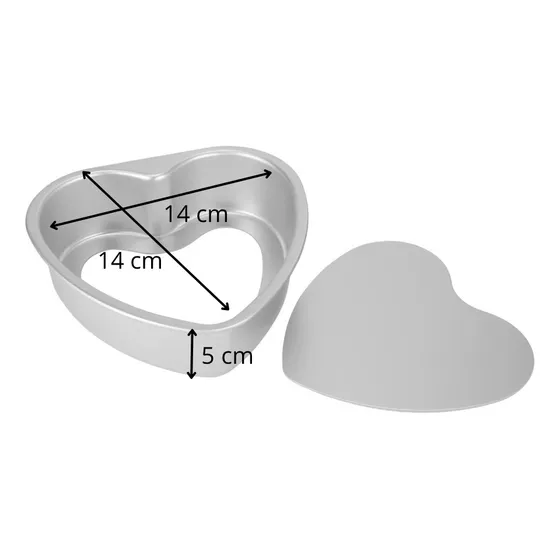 Molde Desmontable Corazón Aluminio Grueso Antiadherente