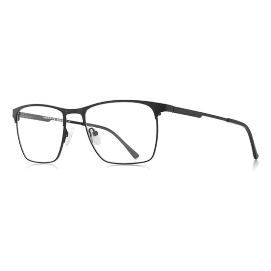 Armação Óculos De Grau Metal Quadrado Titanium Preto