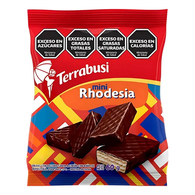 Mini Rhodesia Oblea Terrabusi Relleno Limón Chocolate 60g